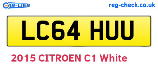 LC64HUU are the vehicle registration plates.