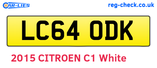 LC64ODK are the vehicle registration plates.