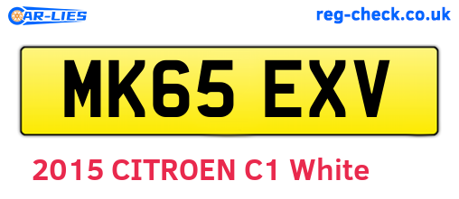 MK65EXV are the vehicle registration plates.