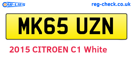 MK65UZN are the vehicle registration plates.