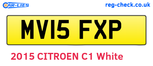 MV15FXP are the vehicle registration plates.