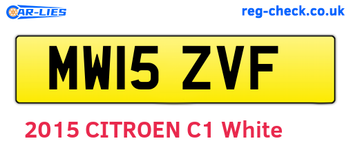 MW15ZVF are the vehicle registration plates.