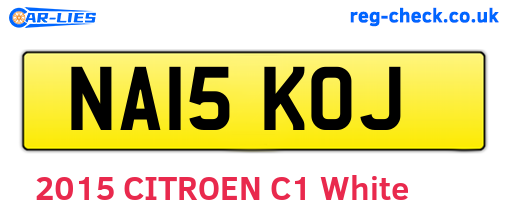NA15KOJ are the vehicle registration plates.