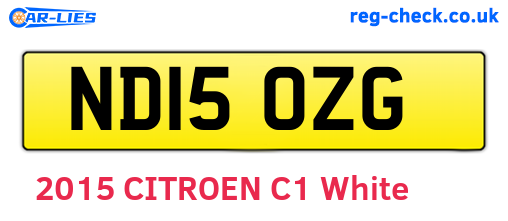ND15OZG are the vehicle registration plates.