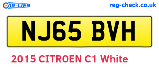 NJ65BVH are the vehicle registration plates.