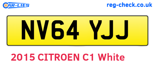 NV64YJJ are the vehicle registration plates.