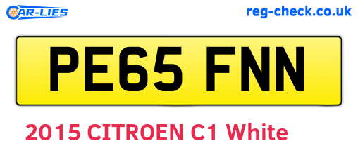 PE65FNN are the vehicle registration plates.