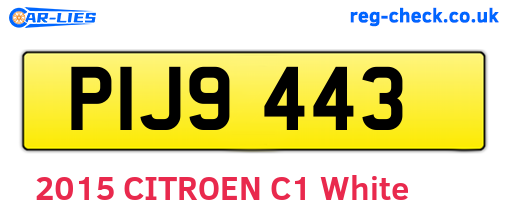 PIJ9443 are the vehicle registration plates.