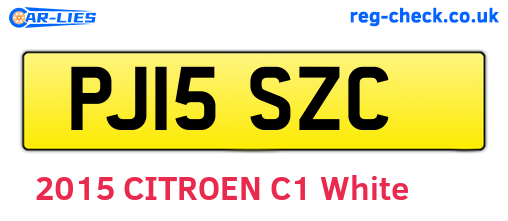 PJ15SZC are the vehicle registration plates.