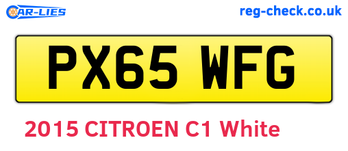 PX65WFG are the vehicle registration plates.