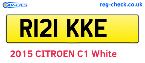 R121KKE are the vehicle registration plates.