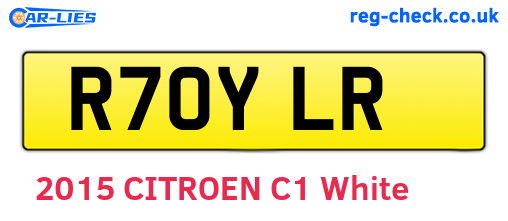 R70YLR are the vehicle registration plates.