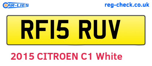 RF15RUV are the vehicle registration plates.