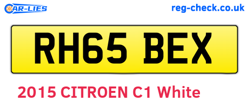 RH65BEX are the vehicle registration plates.