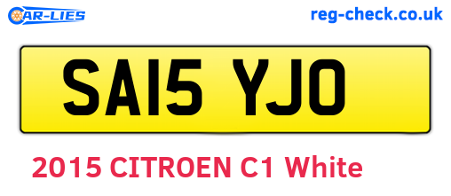 SA15YJO are the vehicle registration plates.