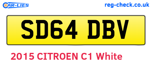 SD64DBV are the vehicle registration plates.