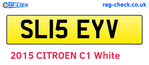 SL15EYV are the vehicle registration plates.