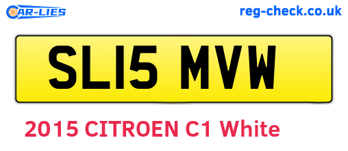 SL15MVW are the vehicle registration plates.