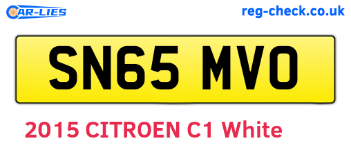 SN65MVO are the vehicle registration plates.