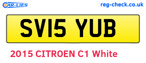 SV15YUB are the vehicle registration plates.