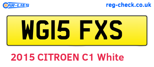 WG15FXS are the vehicle registration plates.