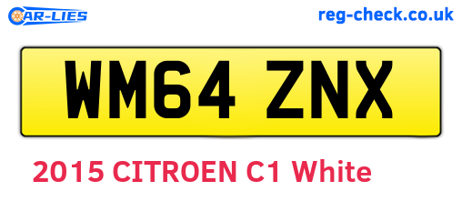WM64ZNX are the vehicle registration plates.