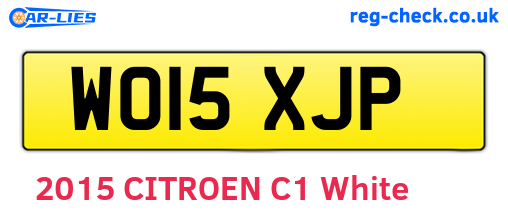 WO15XJP are the vehicle registration plates.