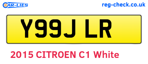 Y99JLR are the vehicle registration plates.