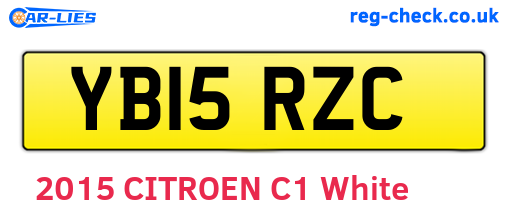 YB15RZC are the vehicle registration plates.