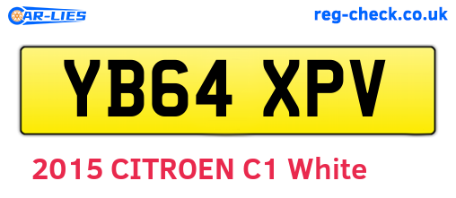 YB64XPV are the vehicle registration plates.