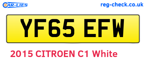 YF65EFW are the vehicle registration plates.