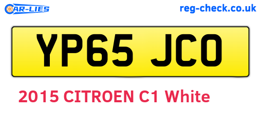 YP65JCO are the vehicle registration plates.