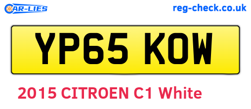 YP65KOW are the vehicle registration plates.