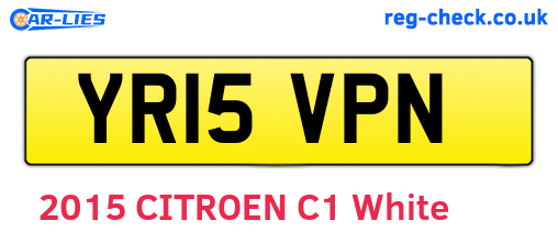 YR15VPN are the vehicle registration plates.