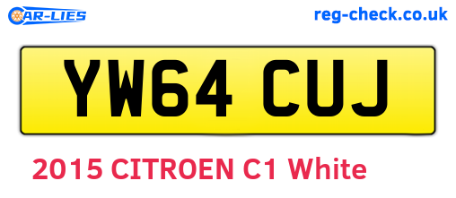YW64CUJ are the vehicle registration plates.