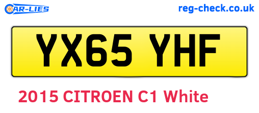 YX65YHF are the vehicle registration plates.