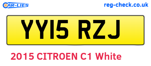 YY15RZJ are the vehicle registration plates.