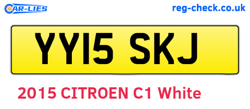 YY15SKJ are the vehicle registration plates.