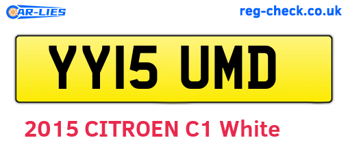 YY15UMD are the vehicle registration plates.