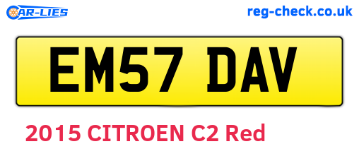 EM57DAV are the vehicle registration plates.