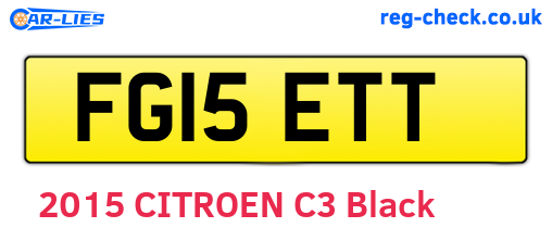 FG15ETT are the vehicle registration plates.