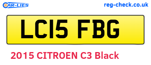 LC15FBG are the vehicle registration plates.