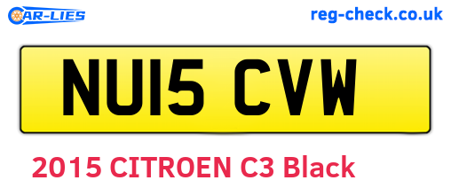 NU15CVW are the vehicle registration plates.