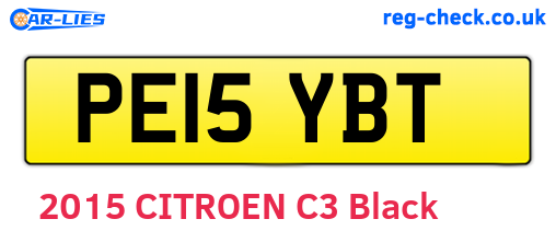 PE15YBT are the vehicle registration plates.