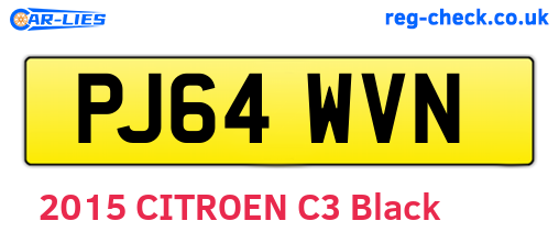 PJ64WVN are the vehicle registration plates.