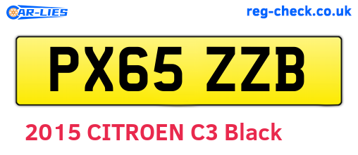 PX65ZZB are the vehicle registration plates.