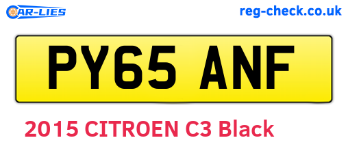 PY65ANF are the vehicle registration plates.
