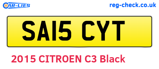 SA15CYT are the vehicle registration plates.