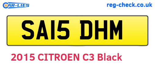 SA15DHM are the vehicle registration plates.