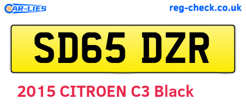 SD65DZR are the vehicle registration plates.